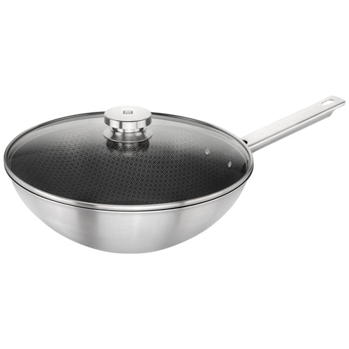 ZWILLING 12" Stainless Steel Non-Stick Wok and Lid, Joy Plus Series