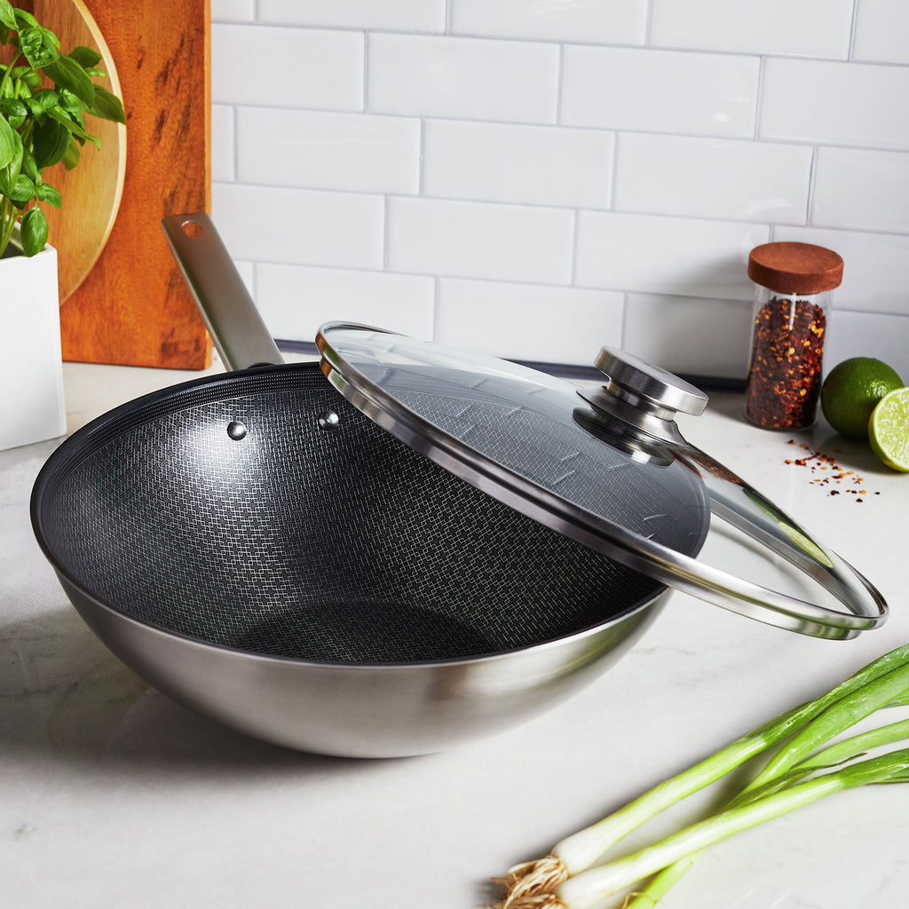 ZWILLING 12" Stainless Steel Non-Stick Wok and Lid, Joy Plus Series